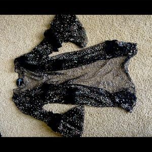 sheer sequin raincoat